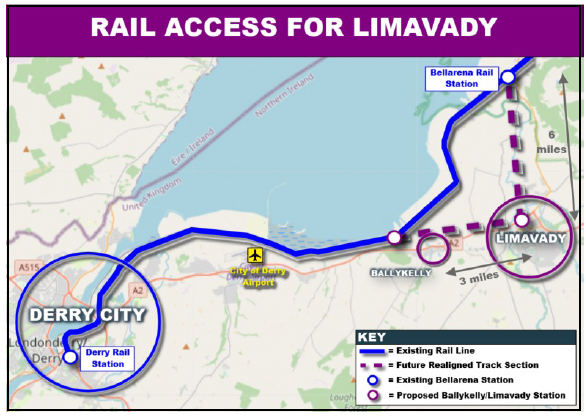 Limavady rail connection map