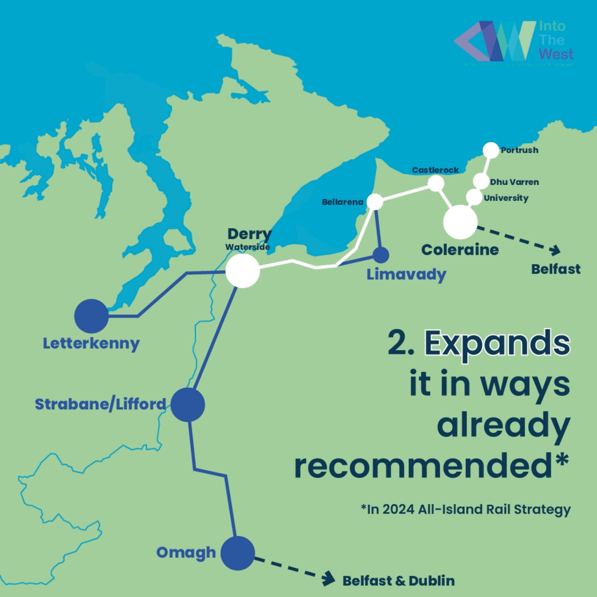 Expanded rail network showing reopened routes